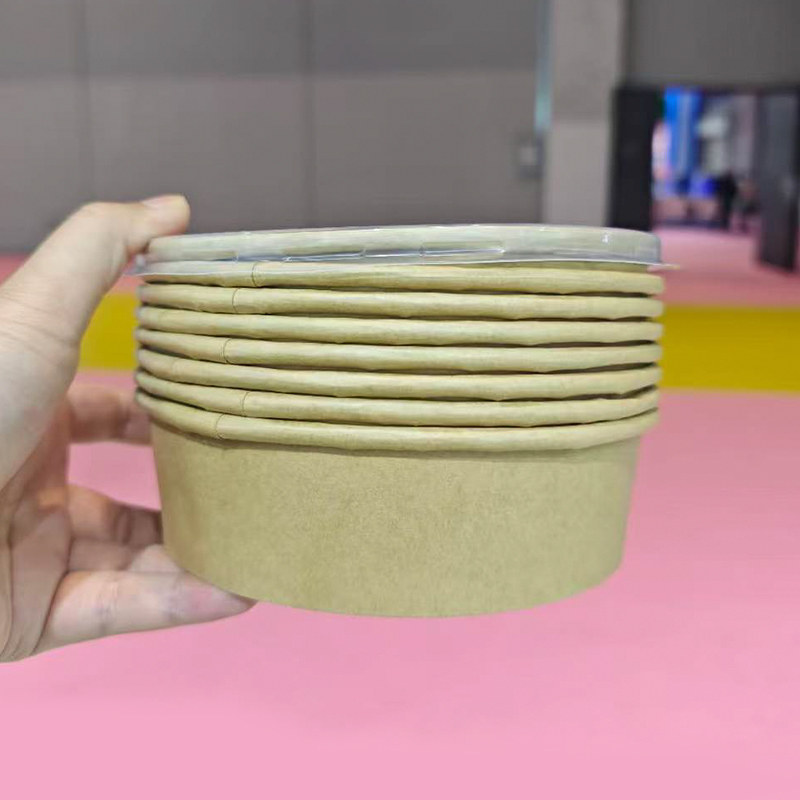 Recipiente poco profundo desechable para ensalada de frutas con tapa