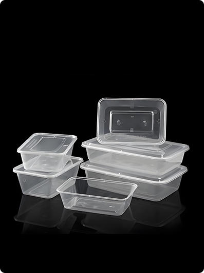 Envases alimentarios termoformados desechables (PE/PLA)